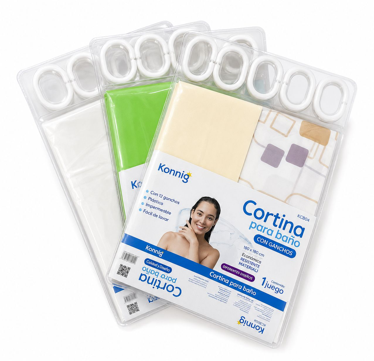 Cortina para Baño Diseño Doble