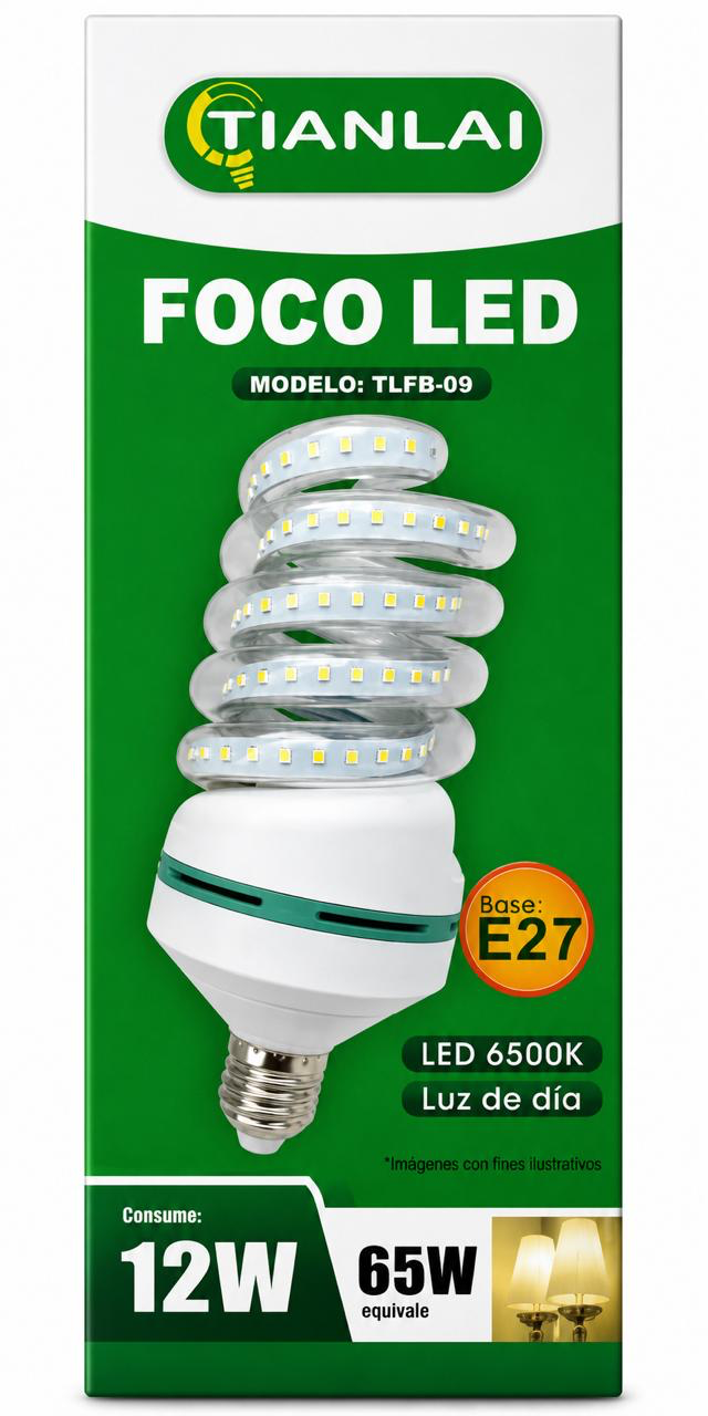 Foco LED Espiral Tianlai 12W