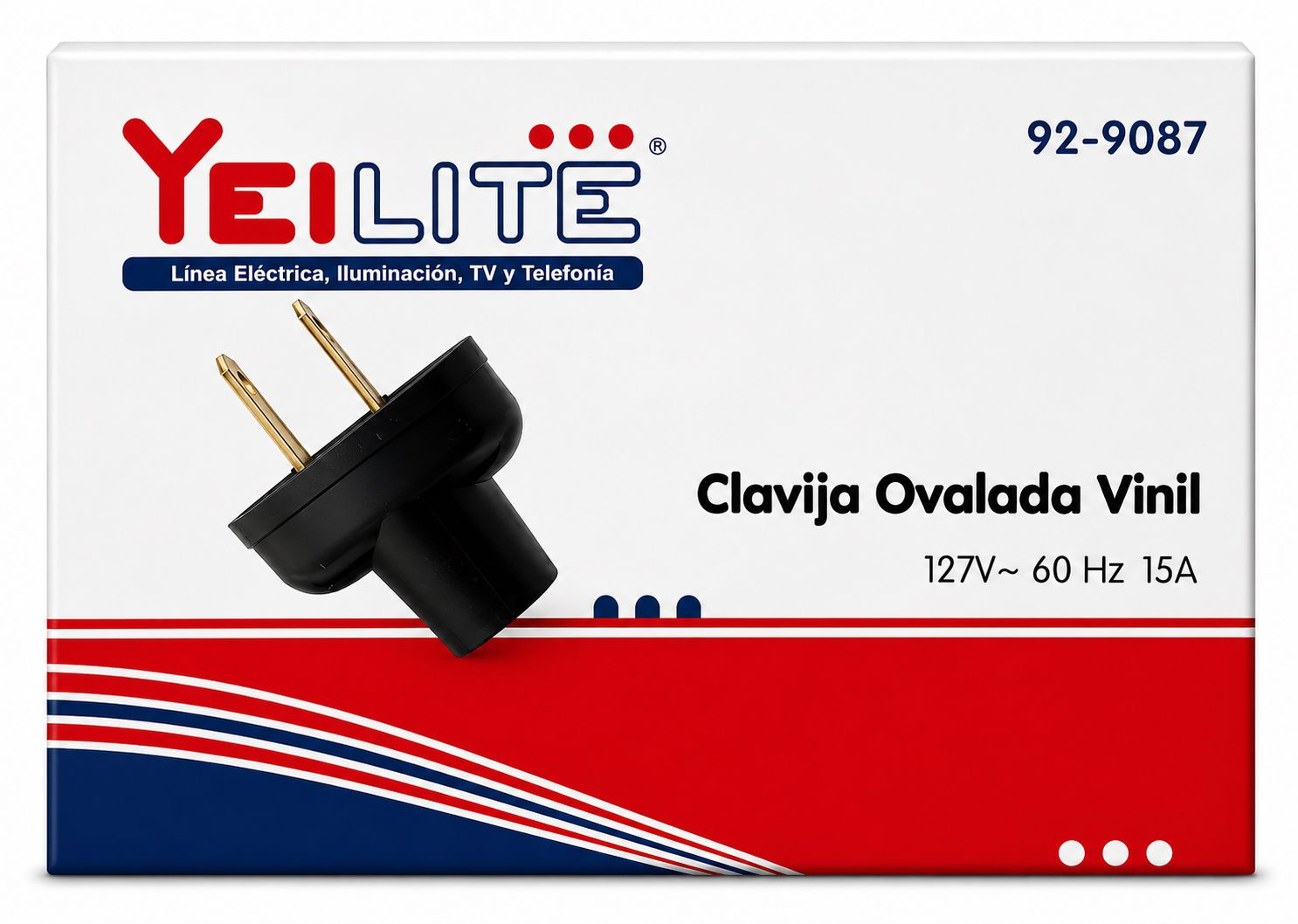 Clavija Ovalada de Vinil Yeilite 15A