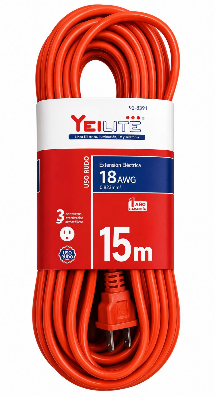 Extensión Eléctrica Uso Rudo Yeilite 15 m