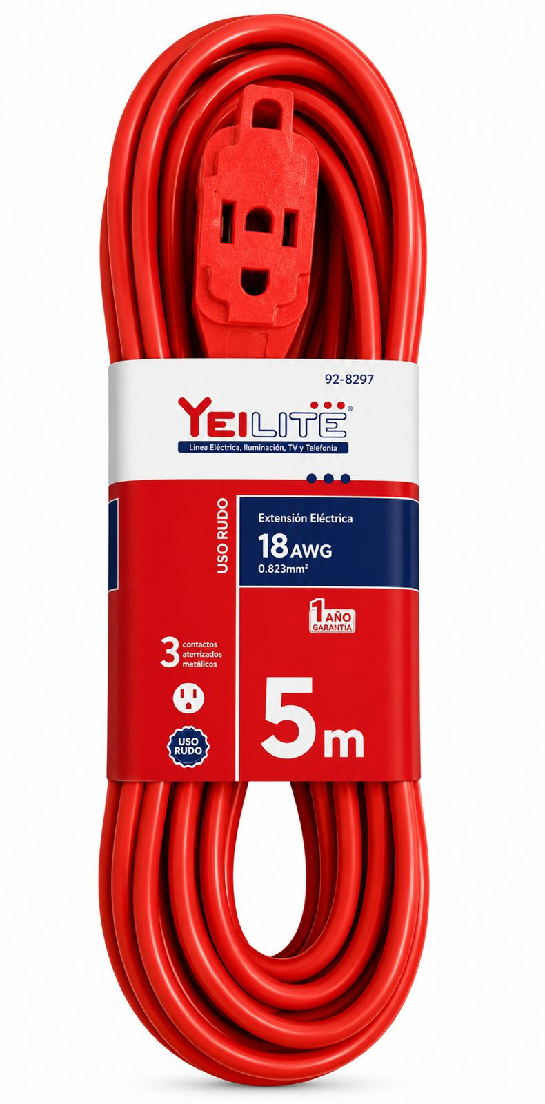 Extensión Eléctrica Uso Rudo Yeilite 5 m