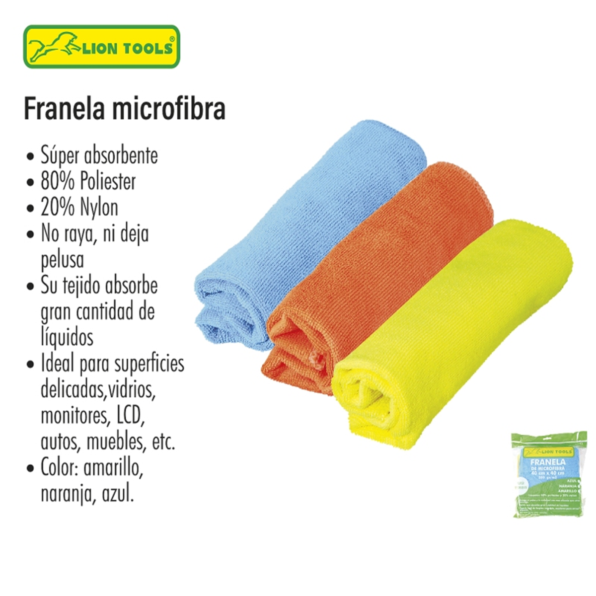 Paquete Microfibra Lion Tools
